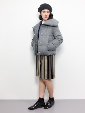 「archives（アルシーヴ）のアイテム（ダウンジャケット/コート）」を使った、ハマアイさん（レディース・161cm）の冬コーディネート