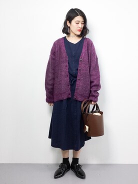 「Spick & Span（スピックアンドスパン）の≪追加2≫【PELLETTERIA VENETA】 レザーバケツバッグ◆（ショルダーバッグ）」を使った、ハマアイさん（レディース・161cm）の冬コーディネート