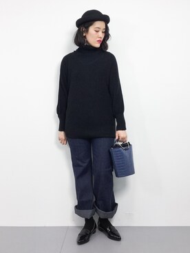 Johnbull ジョンブル ﾃﾞﾆﾑﾜｲﾄﾞﾊﾟﾝﾂnavyjeansを使ったレディース人気ファッションコーディネート Wear