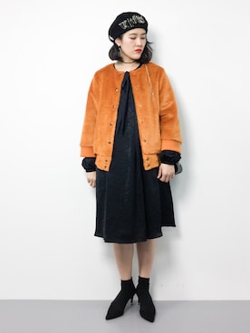 「EN ROUTE（アンルート）のアイテム（ジャケット/アウター）」を使った、ハマアイさん（レディース・161cm）の冬コーディネート