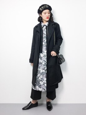 「G-STAR RAW（ジースターロゥ）のアイテム（トレンチコート）」を使った、ハマアイさん（レディース・161cm）の冬コーディネート