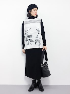 「EN ROUTE（アンルート）のアイテム（ニット/セーター）」を使った、ハマアイさん（レディース・161cm）の冬コーディネート