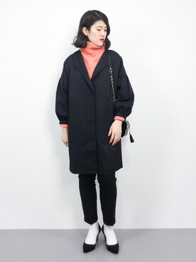 「MERLOT（メルロー）のアイテム（その他アウター）」を使った、ハマアイさん（レディース・161cm）の冬コーディネート