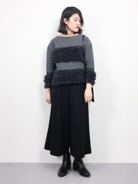 「CLEARIMPRESSION （クリアインプレッション）のアイテム（パンツ）」を使った、ハマアイさん（レディース・161cm）の冬コーディネート