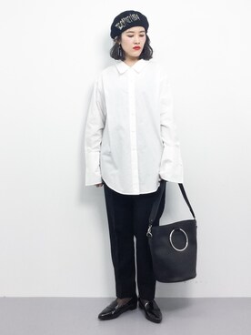 「EN ROUTE（アンルート）のアイテム（パンツ）」を使った、ハマアイさん（レディース・161cm）の冬コーディネート