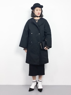「A part by（アパートバイ）のアイテム（トレンチコート）」を使った、ハマアイさん（レディース・161cm）の冬コーディネート