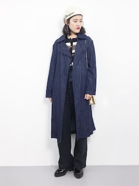 「REDYAZEL（レディアゼル）のアイテム（トレンチコート）」を使った、ハマアイさん（レディース・161cm）の冬コーディネート