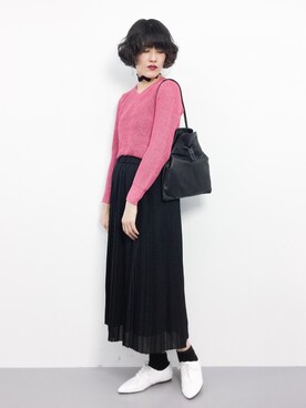 「NOMBRE IMPAIR（ノンブルアンペール）のアイテム（ニット/セーター）」を使った、ハマアイさん（レディース・161cm）の春コーディネート
