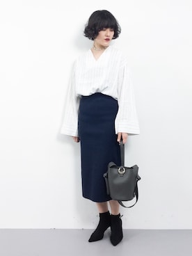 「GOUT COMMUN（グーコミューン）のアイテム（ショルダーバッグ）」を使った、ハマアイさん（レディース・161cm）の春コーディネート