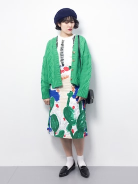 「MODE ROBE（モードローブ）のアイテム（カーディガン/ボレロ）」を使った、ハマアイさん（レディース・161cm）の春コーディネート