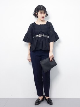 「EN ROUTE（アンルート）のアイテム（パンツ）」を使った、ハマアイさん（レディース・161cm）の春コーディネート