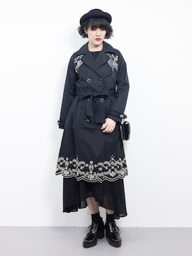 「axes femme（アクシーズファム）のアイテム（トレンチコート）」を使った、ハマアイさん（レディース・161cm）の春コーディネート