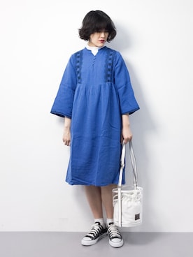 「Factor=（ファクターイコール）のアイテム（ワンピース/ドレス）」を使った、ハマアイさん（レディース・161cm）の春コーディネート