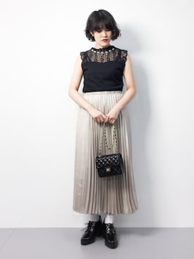 「axes femme（アクシーズファム）のアイテム（タンクトップ）」を使った、ハマアイさん（レディース・161cm）の春コーディネート