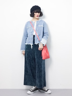 「Factor=（ファクターイコール）のアイテム（ジャケット/アウター）」を使った、ハマアイさん（レディース・161cm）の春コーディネート