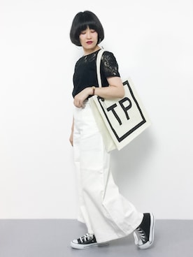 「ホワイトデニム」｜ハマアイさん（レディース・161cm）の夏コーディネート