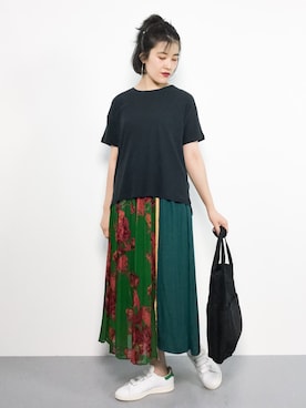 「TONE SELECT GOODS（トーンセレクトグッズ）のアイテム（トートバッグ）」を使った、ハマアイさん（レディース・161cm）の夏コーディネート