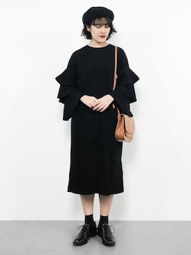 「Bab Bou Jeloud（バブブージュルード）のアイテム（ワンピース）」を使った、ハマアイさん（レディース・161cm）の秋コーディネート