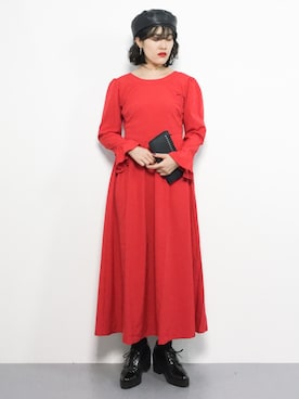 「MERCURYDUO（マーキュリーデュオ）のアイテム（ハンチング/ベレー帽）」を使った、ハマアイさん（レディース・161cm）の冬コーディネート