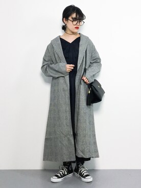 「BEAUTY&YOUTH UNITED ARROWS」｜「アイテム（チェスターコート）」を使った、ハマアイさん（レディース・161cm）の冬コーディネート