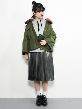 「IENA」｜「アイテム（ブルゾン）」を使った、ハマアイさん（レディース・161cm）の冬コーディネート