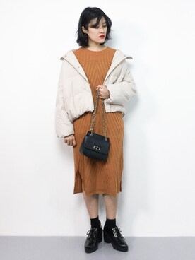 「Factor=（ファクターイコール）のアイテム（ワンピース/ドレス）」を使った、ハマアイさん（レディース・161cm）の冬コーディネート