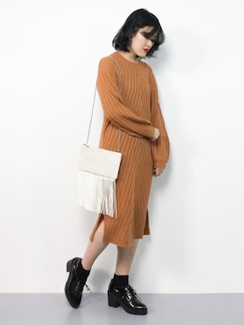 「Factor=（ファクターイコール）のアイテム（ワンピース/ドレス）」を使った、ハマアイさん（レディース・161cm）の冬コーディネート