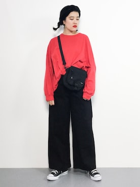 「reca（レカ）のアイテム（チノパンツ）」を使った、ハマアイさん（レディース・161cm）の冬コーディネート