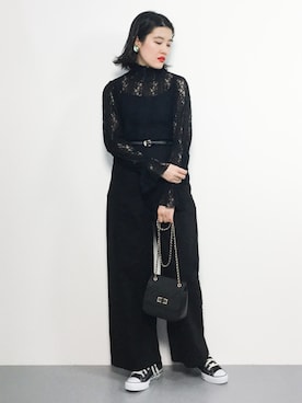 「reca（レカ）のアイテム（チノパンツ）」を使った、ハマアイさん（レディース・161cm）の冬コーディネート