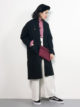 「MERLOT（メルロー）のアイテム（その他アウター）」を使った、ハマアイさん（レディース・161cm）の冬コーディネート