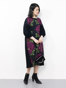 「ふりふ」｜「アイテム（ワンピース/ドレス）」を使った、ハマアイさん（レディース・161cm）の春コーディネート