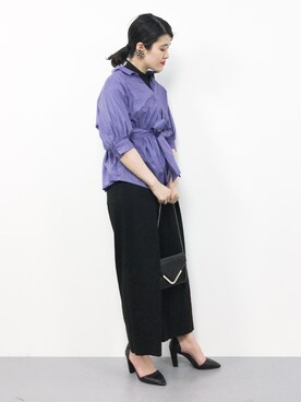 「JOURNAL STANDARD（ジャーナルスタンダード）のリネンビス ギャザーパンツ#（その他パンツ）」を使った、ハマアイさん（レディース・161cm）の春コーディネート