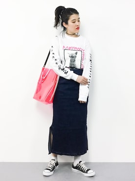 「proef（プロエフ）のアイテム（バッグ）」を使った、ハマアイさん（レディース・161cm）の春コーディネート