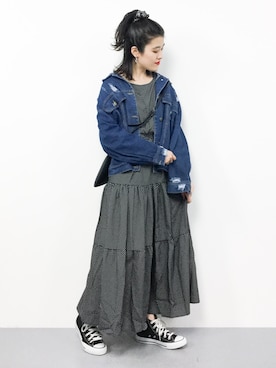 「slickmist（スリックミスト）のアイテム」を使った、ハマアイさん（レディース・161cm）の春コーディネート