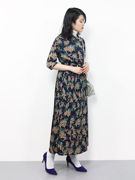 「ボタニカル」｜「アイテム（ワンピース）」を使った、ハマアイさん（レディース・161cm）の春コーディネート