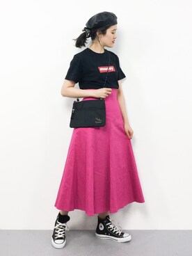 「Factor=（ファクターイコール）のアイテム（バッグ）」を使った、ハマアイさん（レディース・161cm）の春コーディネート