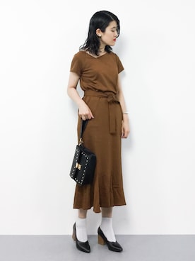 「Supreme.La.La.（シュープリームララ）のアイテム（バッグ）」を使った、ハマアイさん（レディース・161cm）の春コーディネート