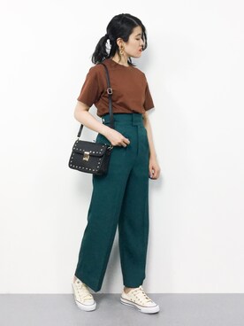 「Supreme.La.La.（シュープリームララ）のアイテム（バッグ）」を使った、ハマアイさん（レディース・161cm）の春コーディネート