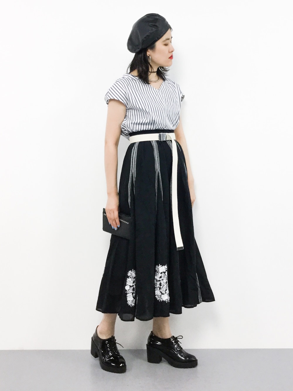 美品✨ne Quittez pas ヌキテパ エンブロイダリースカート ロング NE QUITTEZ PAS!（ヌキテパ）の「【別注】＜ne Quittez pas