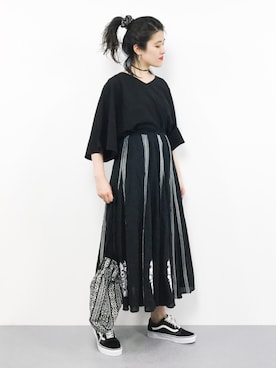 「BLISS POINT（ブリスポイント）のアイテム（Tシャツ/カットソー）」を使った、ハマアイさん（レディース・161cm）の春コーディネート