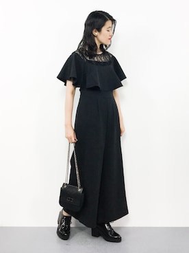「パーティースタイル」｜「アイテム（サロペット/オーバーオール）」を使った、ハマアイさん（レディース・161cm）の夏コーディネート