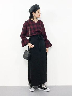 「Two Faces（トゥーフェイシーズ）のアイテム（トップス）」を使った、ハマアイさん（レディース・161cm）の夏コーディネート