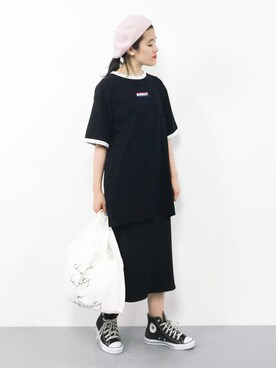 「ISOOK（アイスー）のアイテム（トートバッグ）」を使った、ハマアイさん（レディース・161cm）の夏コーディネート