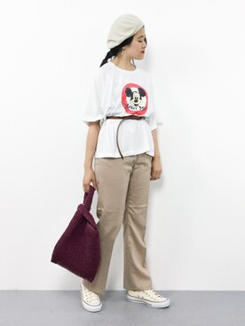 「ミッキー」｜ハマアイさん（レディース・161cm）の夏コーディネート