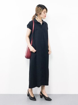 「IENA」｜「アイテム（シャツワンピース）」を使った、ハマアイさん（レディース・161cm）の夏コーディネート