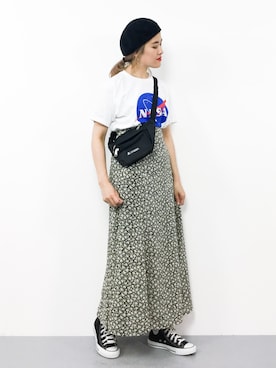 「STEPS WOMEN'S（ステップスウィメンズ）のアイテム」を使った、ハマアイさん（レディース・161cm）の夏コーディネート