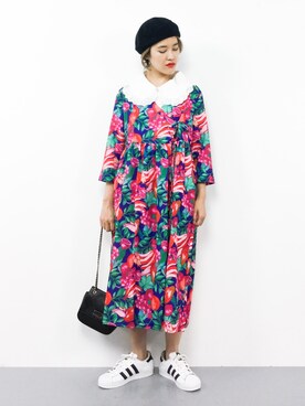 Merlot メルロー の トロピカルフルーツ柄カシュクールワンピース7507 ワンピース Wear