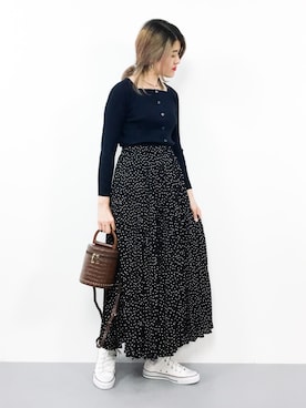 「UR SELECT（ユーアールセレクト）の【2way】スタッズポーチポシェット（ショルダーバッグ）」を使った、ハマアイさん（レディース・161cm）の秋コーディネート