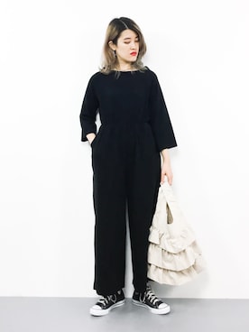 「フリルトート」｜ハマアイさん（レディース・161cm）の秋コーディネート