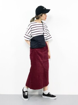 「TODAYFUL（トゥデイフル）のポケットナイロンサコッシュ（ボディバッグ/ウエストポーチ）」を使った、ハマアイさん（レディース・161cm）の秋コーディネート